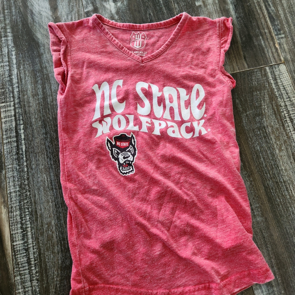 NC State Wolfpack Kids Pink Tee
